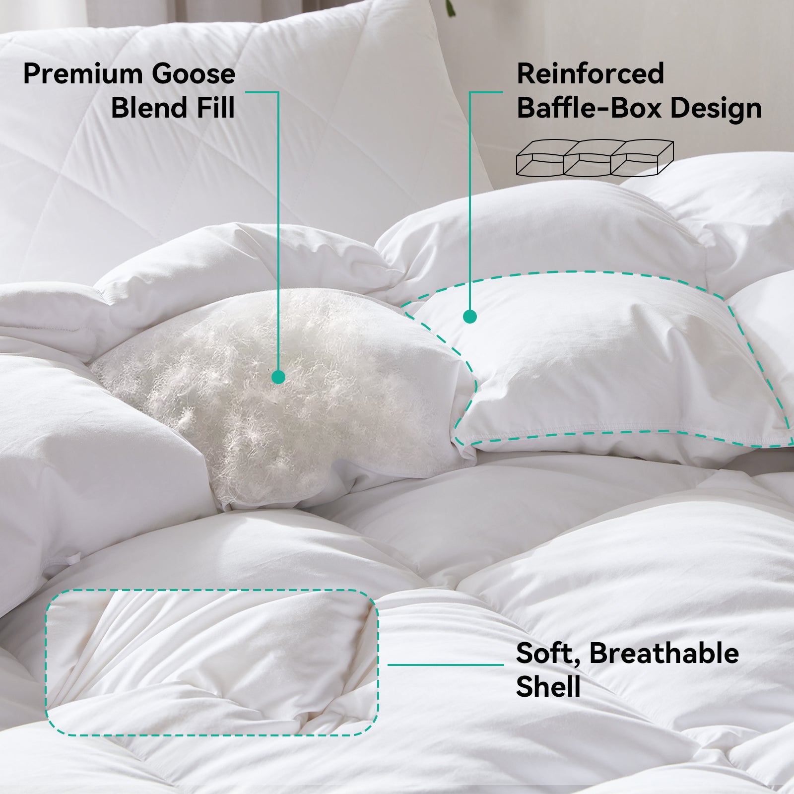 Three Goose Feather Down Fiber Comforter