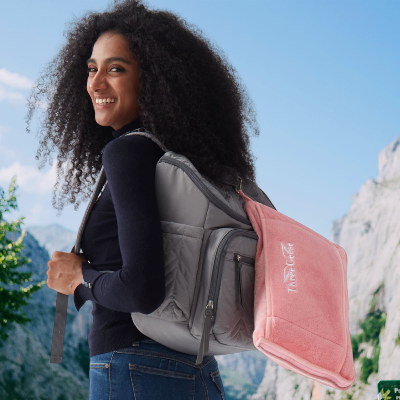 backpack with travel blanket Pattern: 2-in-1 Cozy | Mexican Cobichila The perfect summer and travel essential BlueHills Ultra Compact Travel Blanket