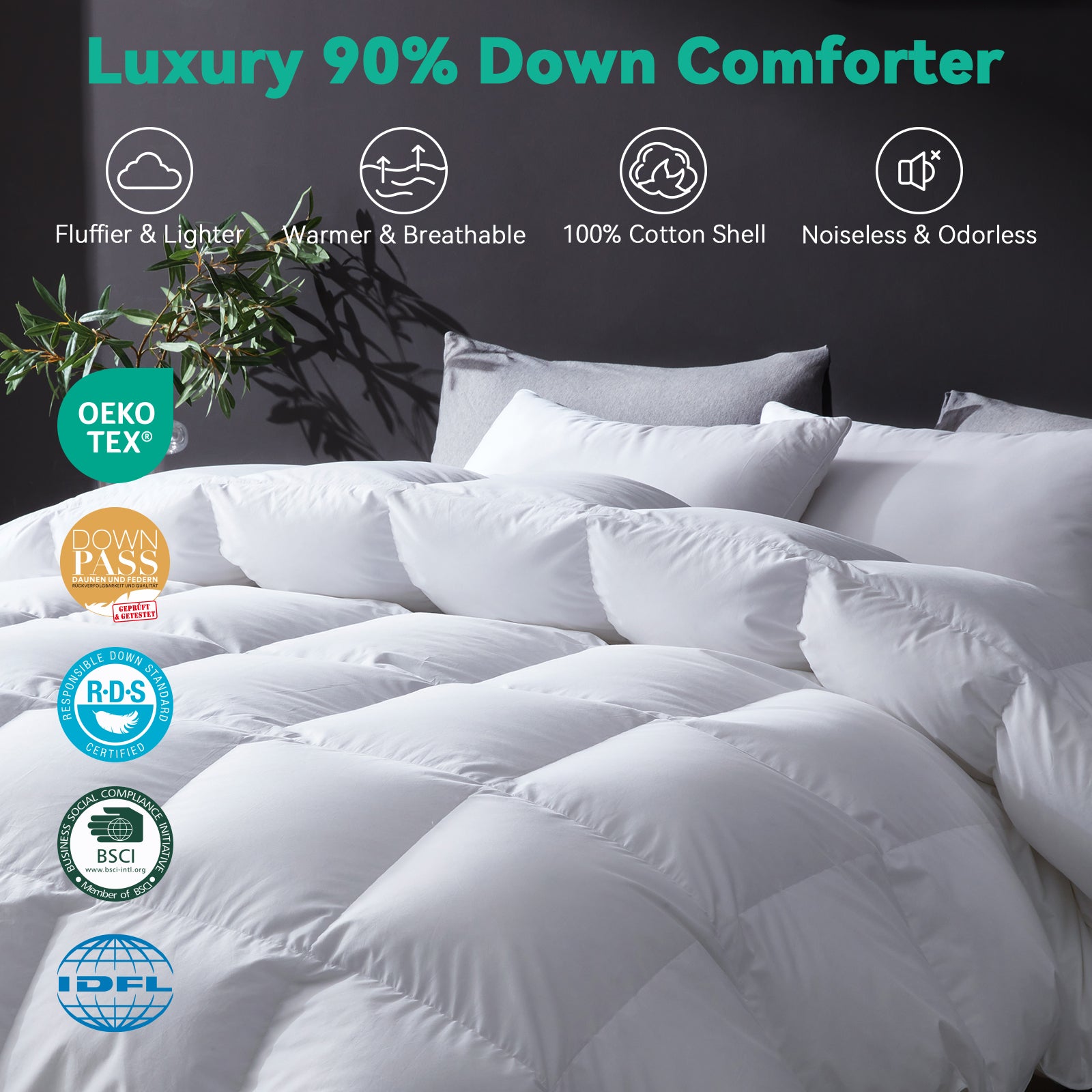Three Geese Luxury 90% Duck Down Comforter
