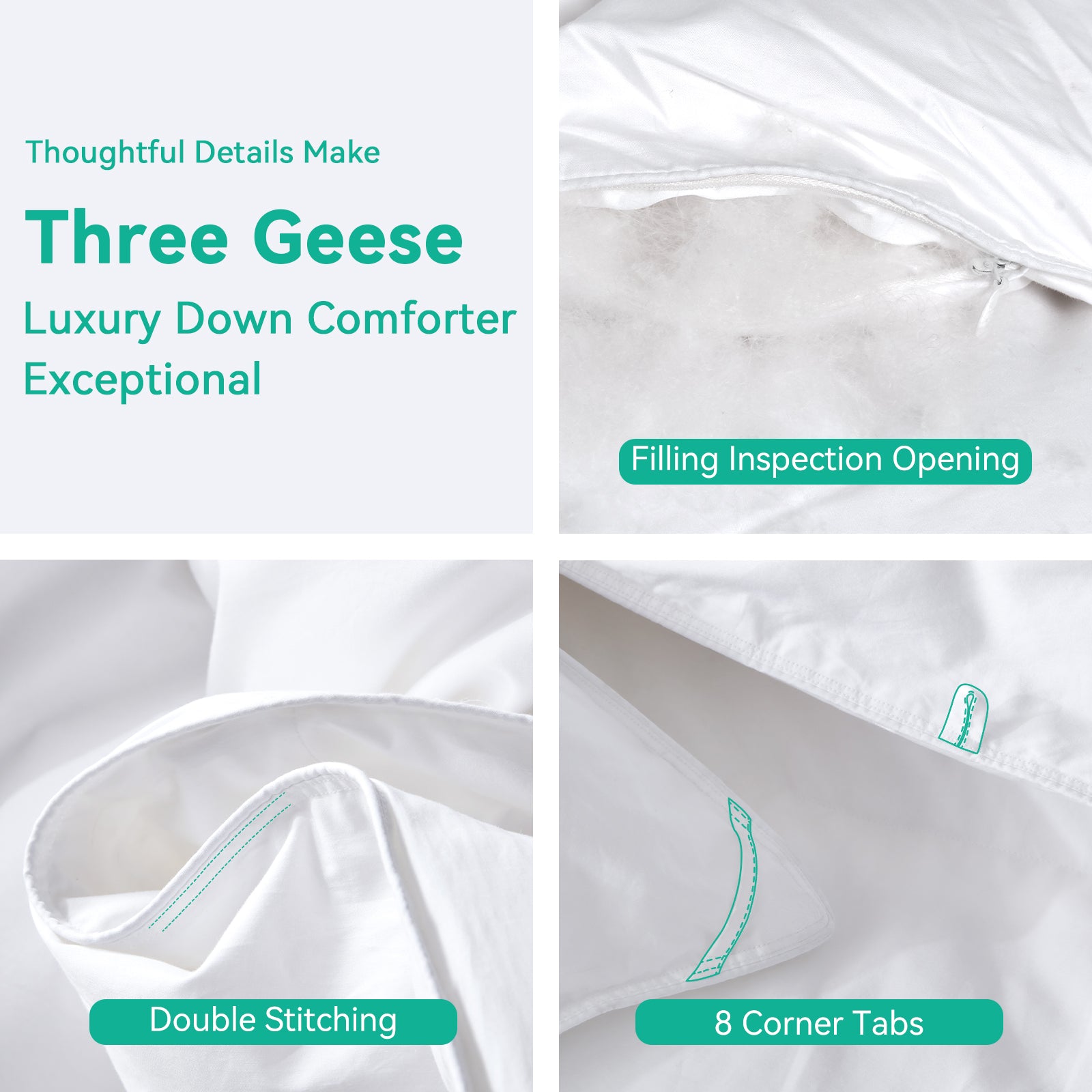 Three Geese Luxury 90% Duck Down Comforter