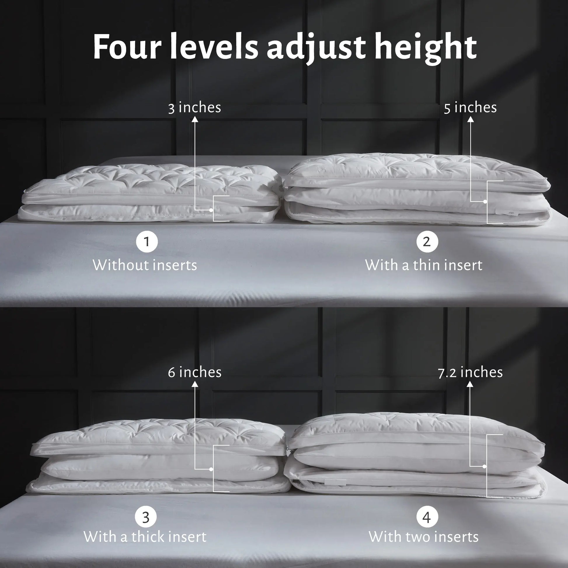 Three Geese Adjustable Goose Feather Quilted Pillows