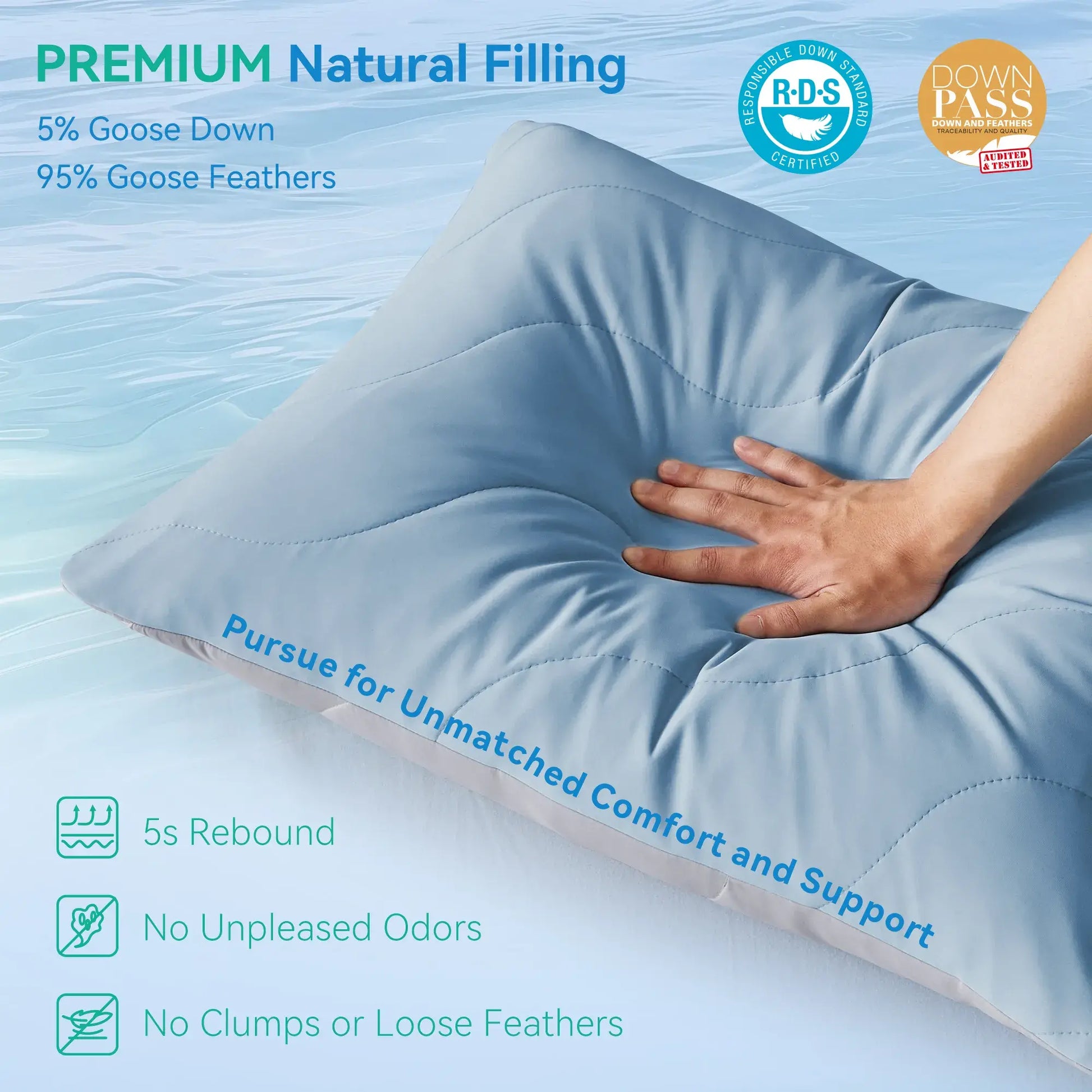 Three Geese Cooling Goose Feather Down Pillows