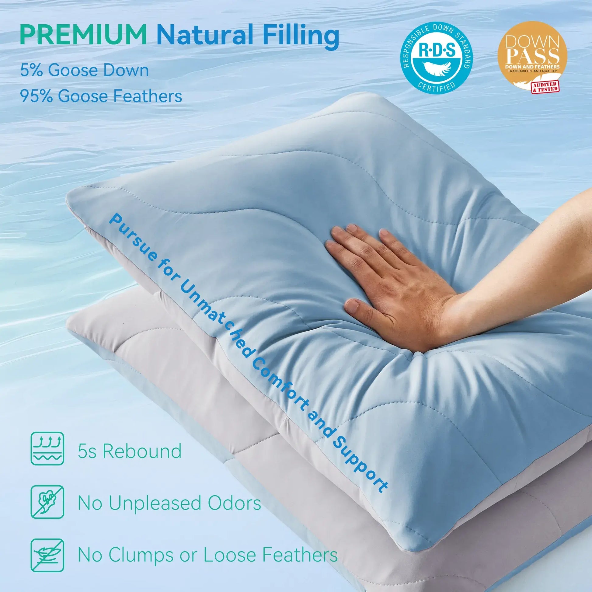 Three Geese Cooling Goose Feather Down Pillows