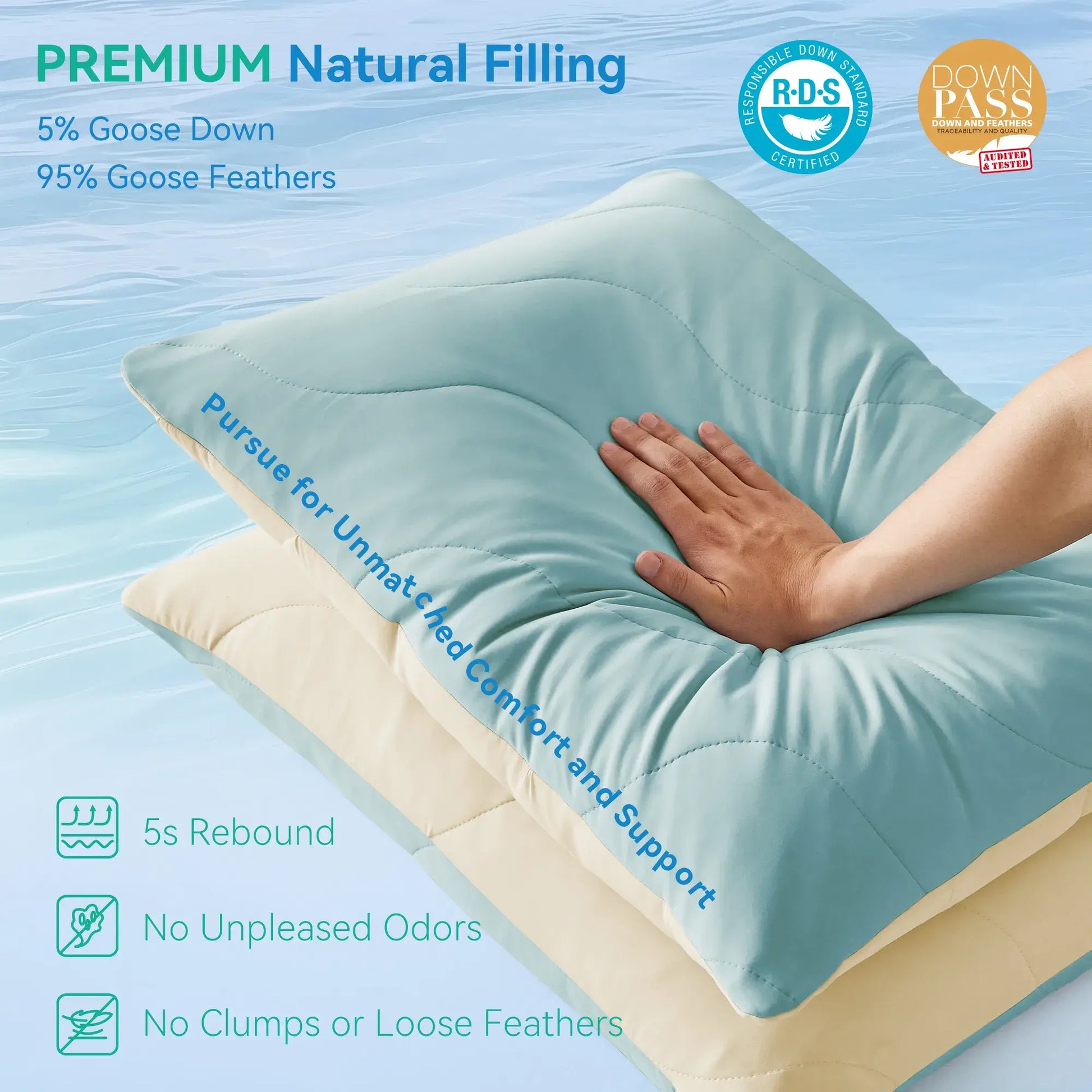 Three Geese Cooling Goose Feather Down Pillows