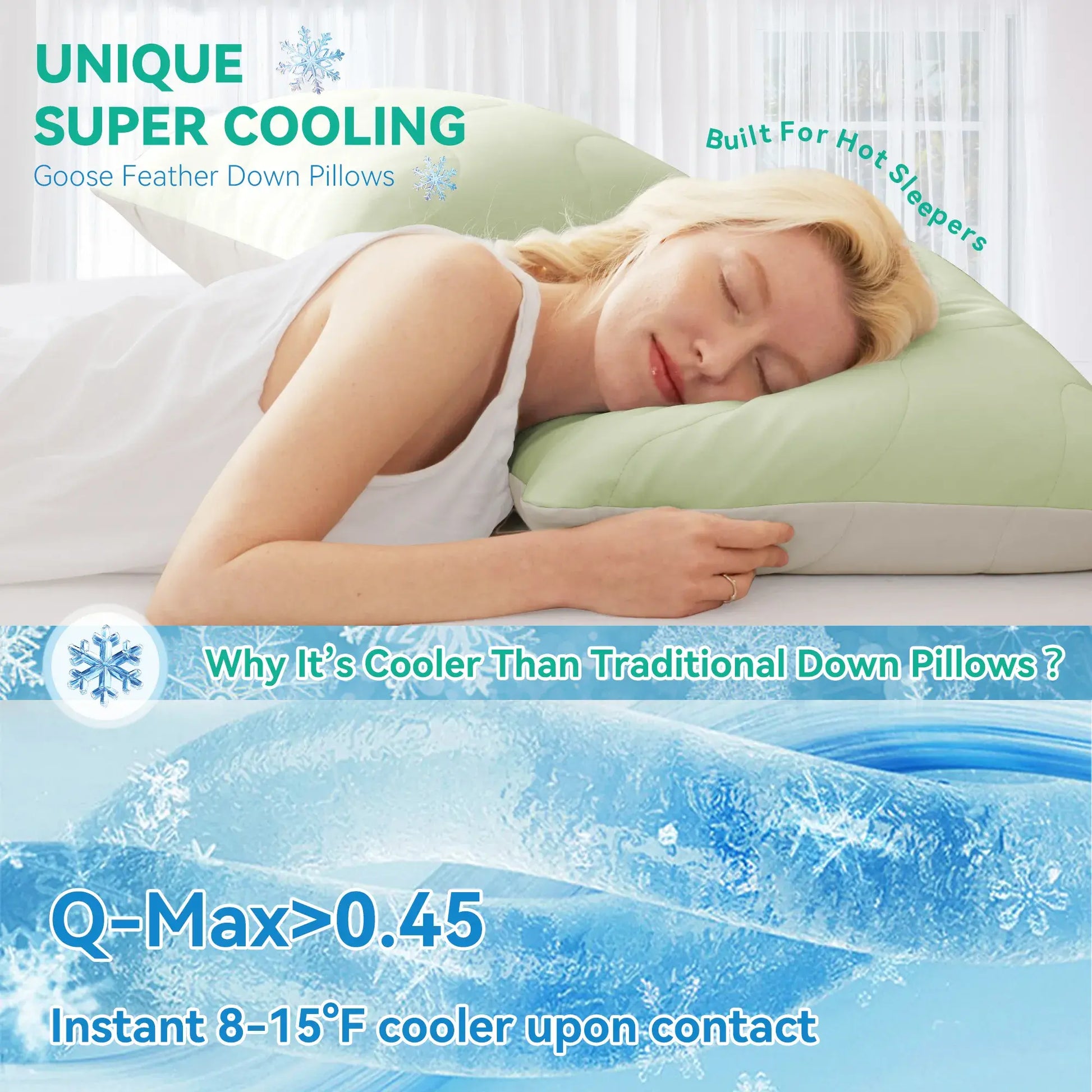 Three Geese Cooling Goose Feather Down Pillows