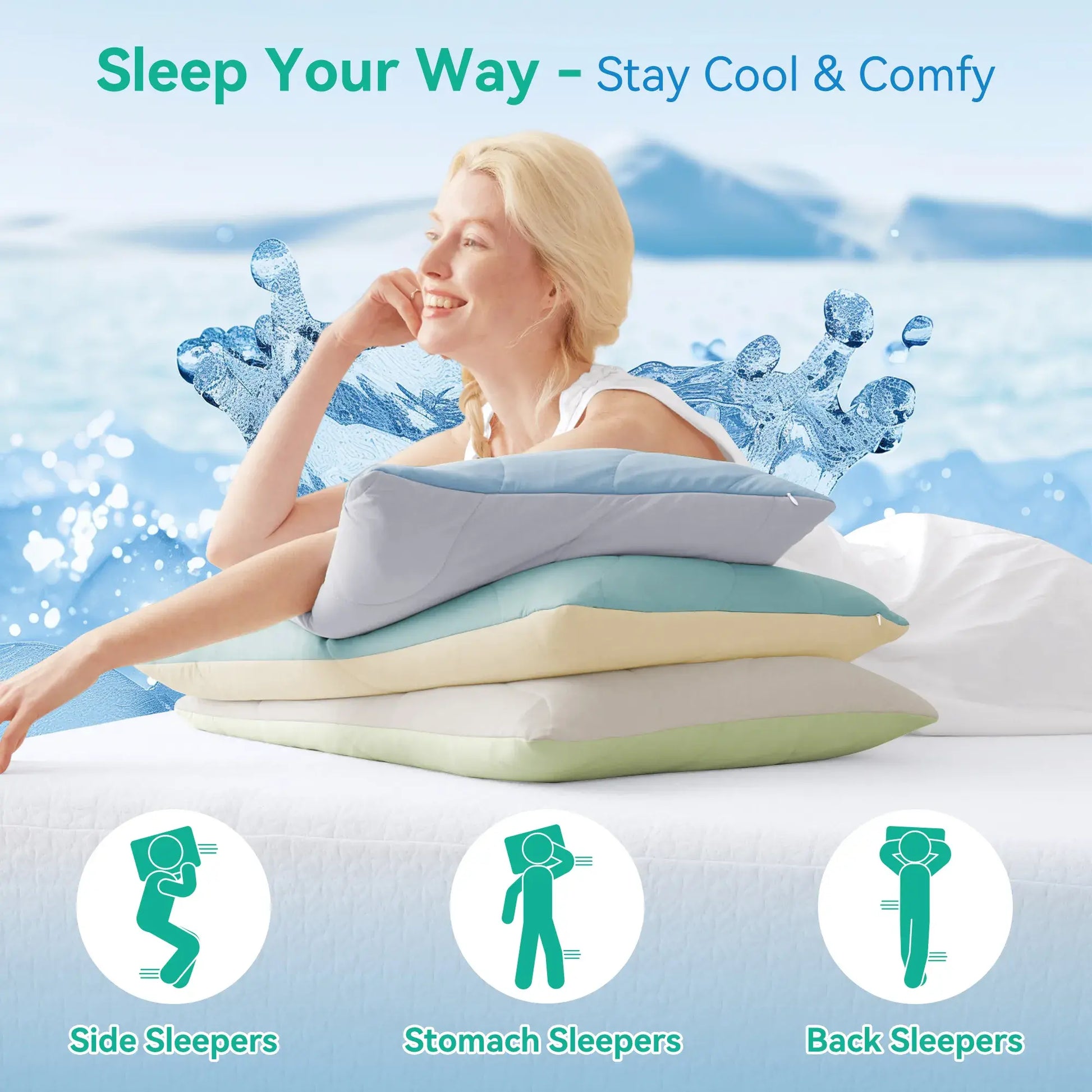 Three Geese Cooling Goose Feather Down Pillows