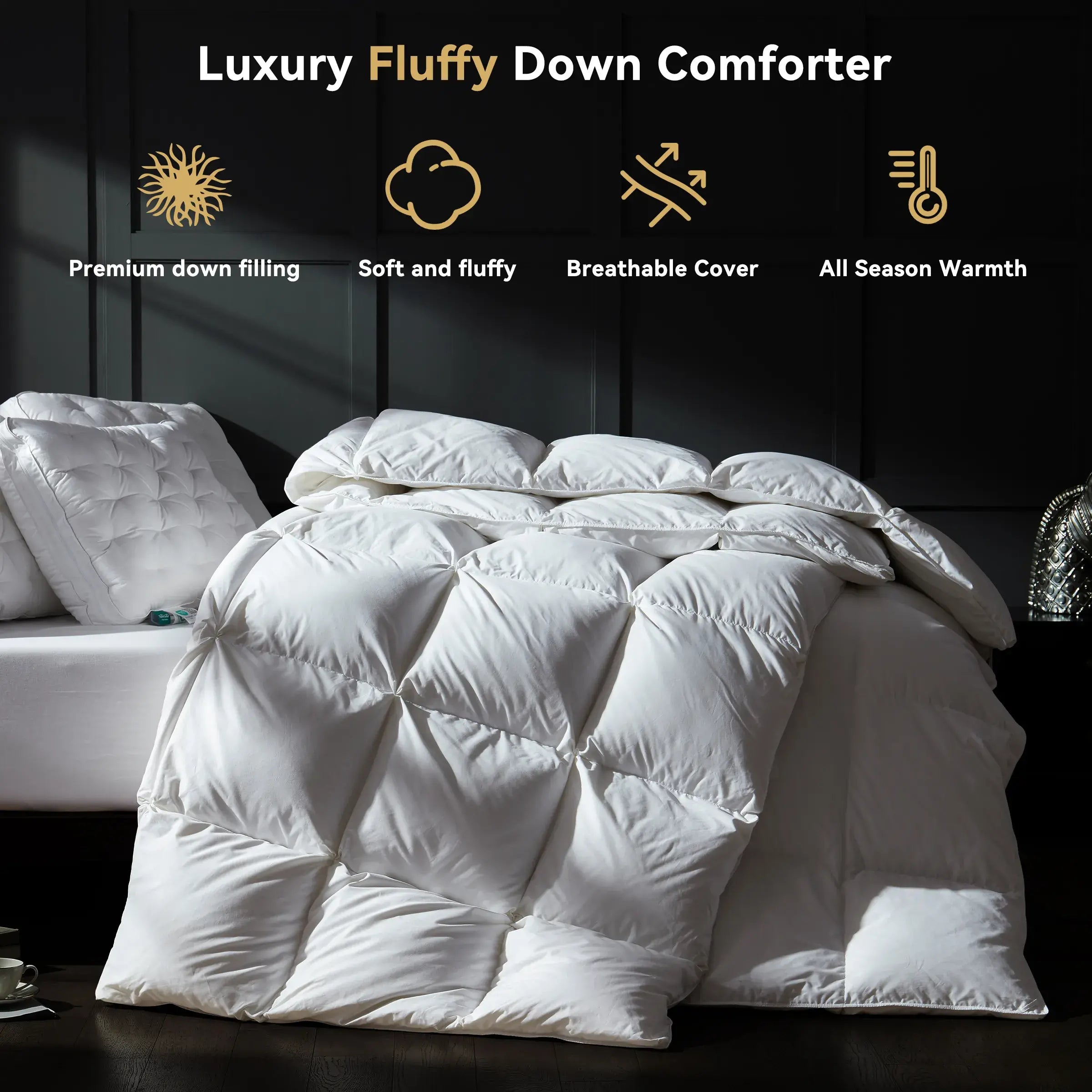Luxury 3D Pinch Pleat Goose Down Comforter